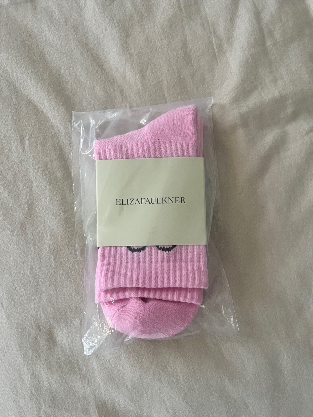 Eliza Faulkner Bow Sport Socks Pink